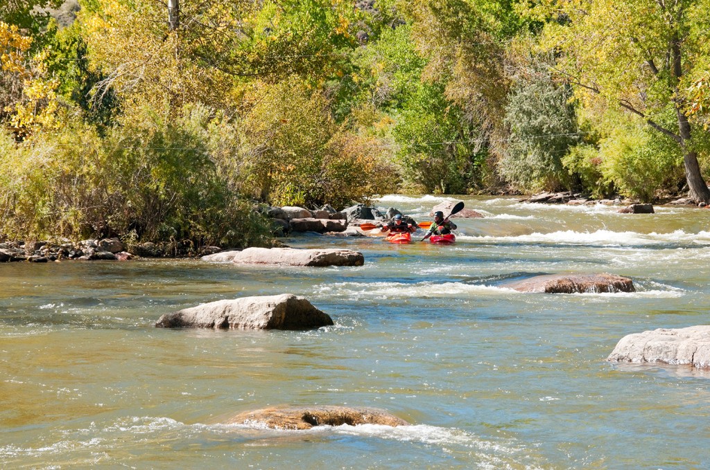 Kayakers on Clear Creek