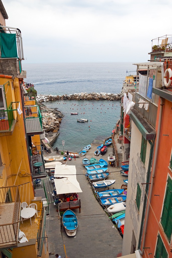 Looking out to water from town of Riomaggiore