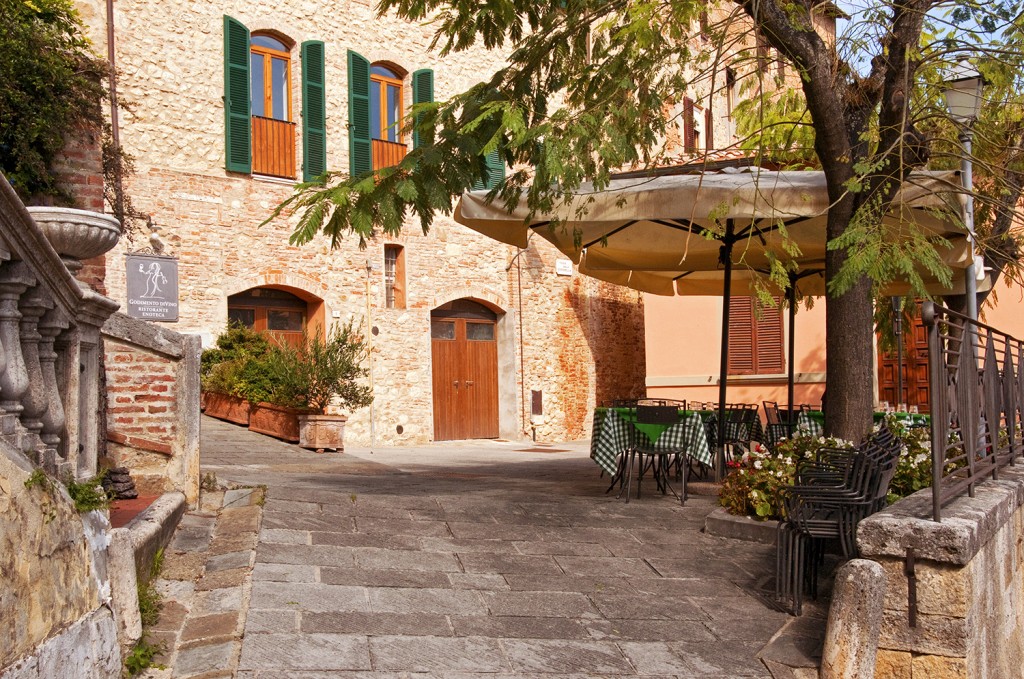 Godimento di Vino terrace, Montepulciano, Italy