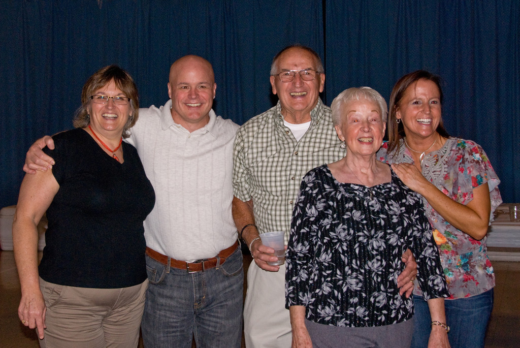 My sister, brother, dad, mom and me on my dad's 80th birthday, 2010