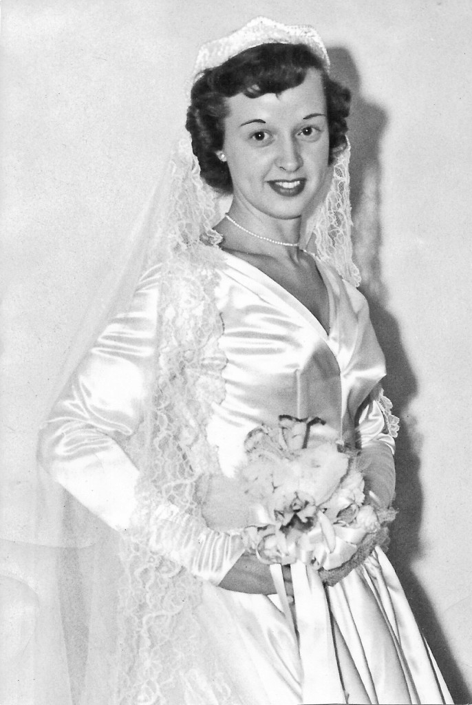 My mom on her wedding day, November 1953