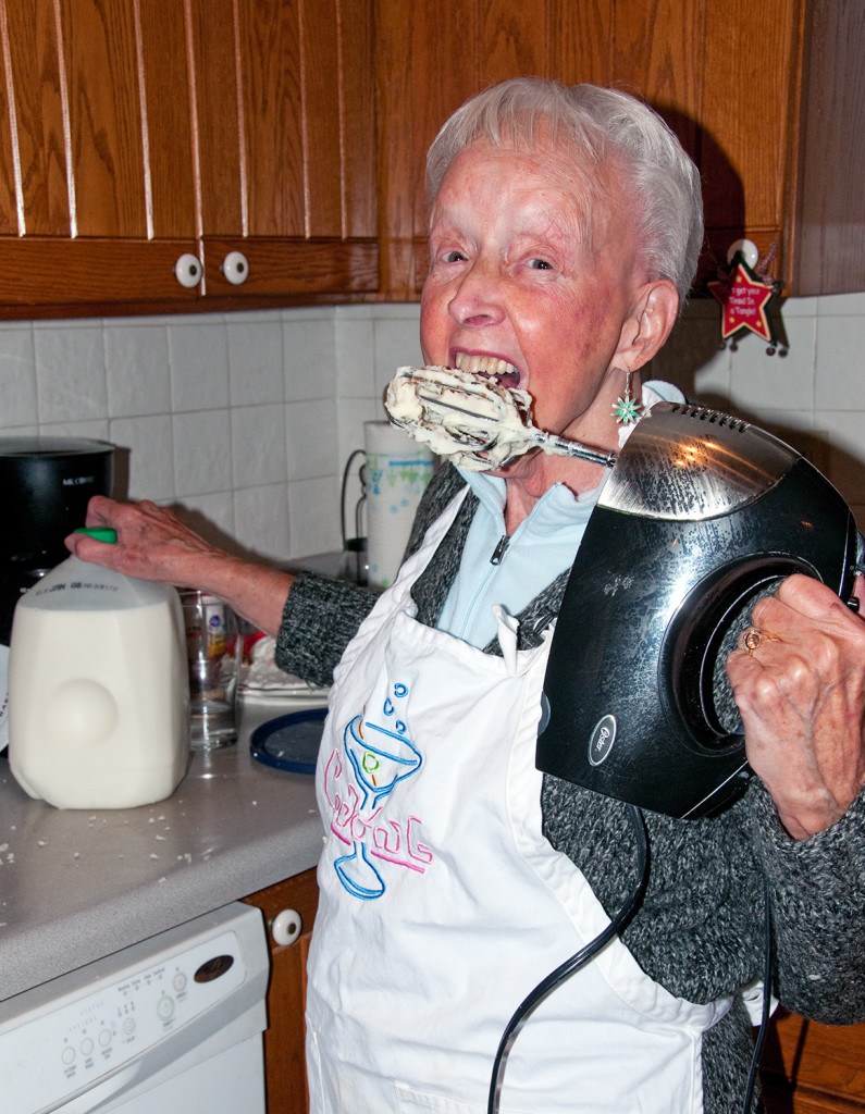 Mom making the mash potatoes - 2012
