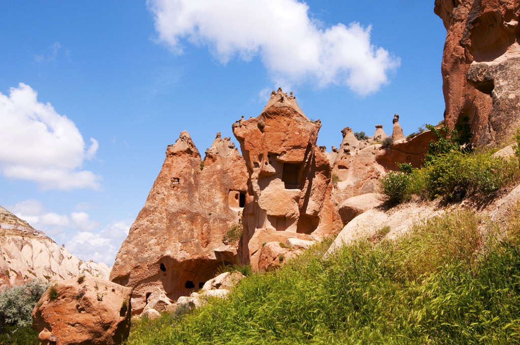 Fairy chimneys and rock formations of Zelve, an open air musuemn, Cappadocia, Turkey