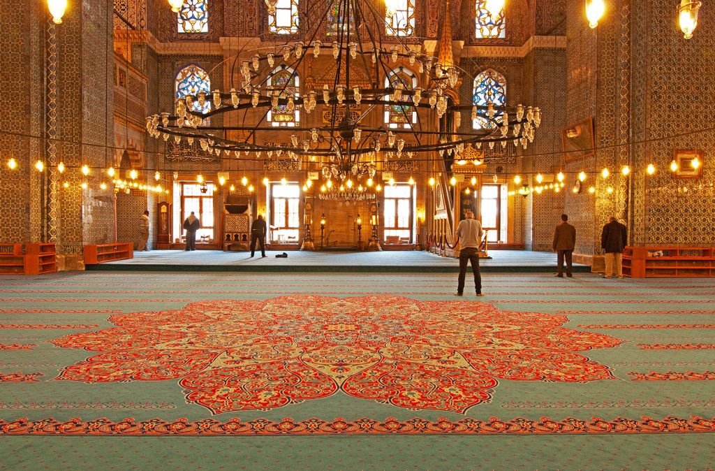Inside a mosque in Istanbul, Turkey