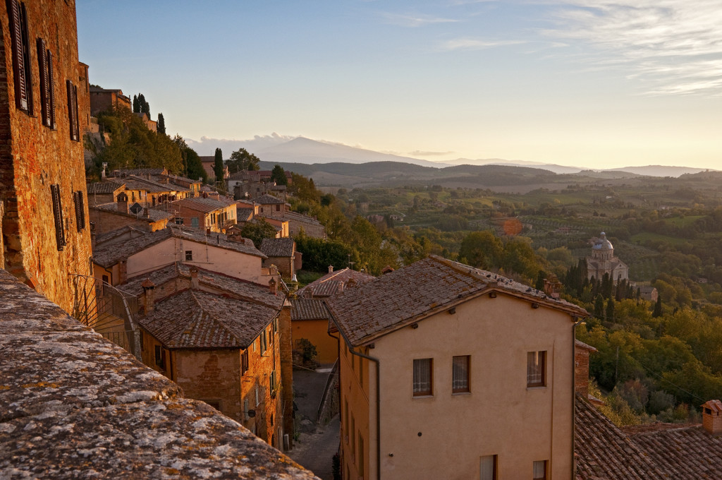 The Tuscan Hills from the hill town of Montepulciano, Italy