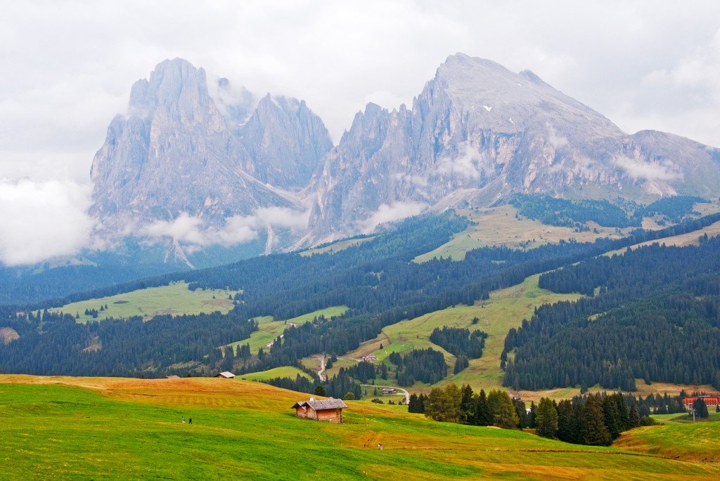 Hiking in the Alpe di Suisi region of the Dolomites, Italy