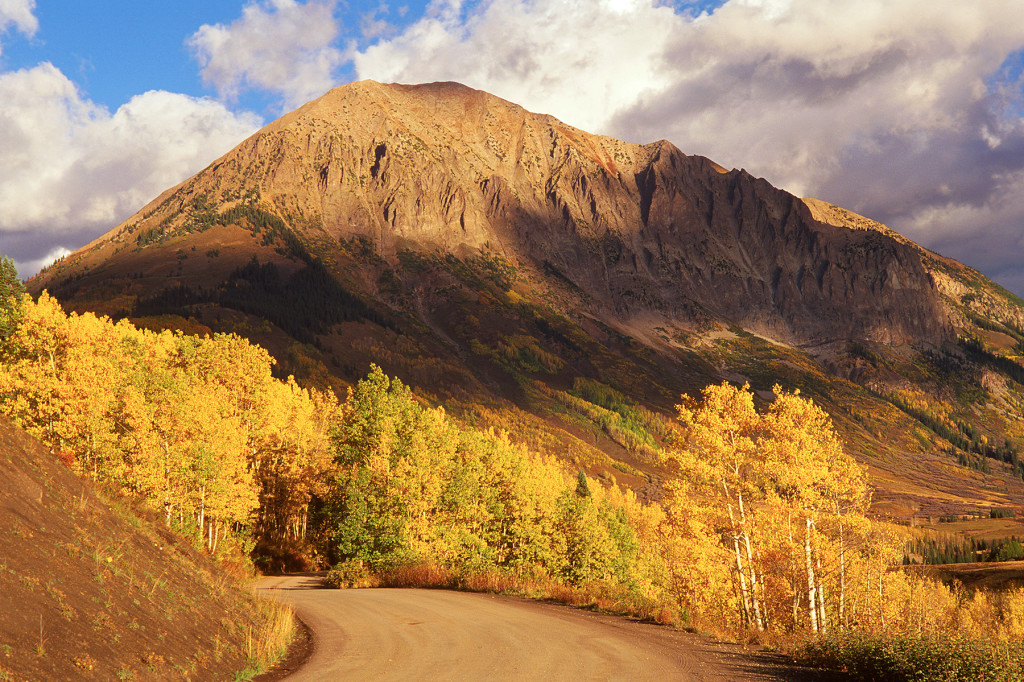 Gothic Mountain and autumn foliage, Crested Butte, Colorado