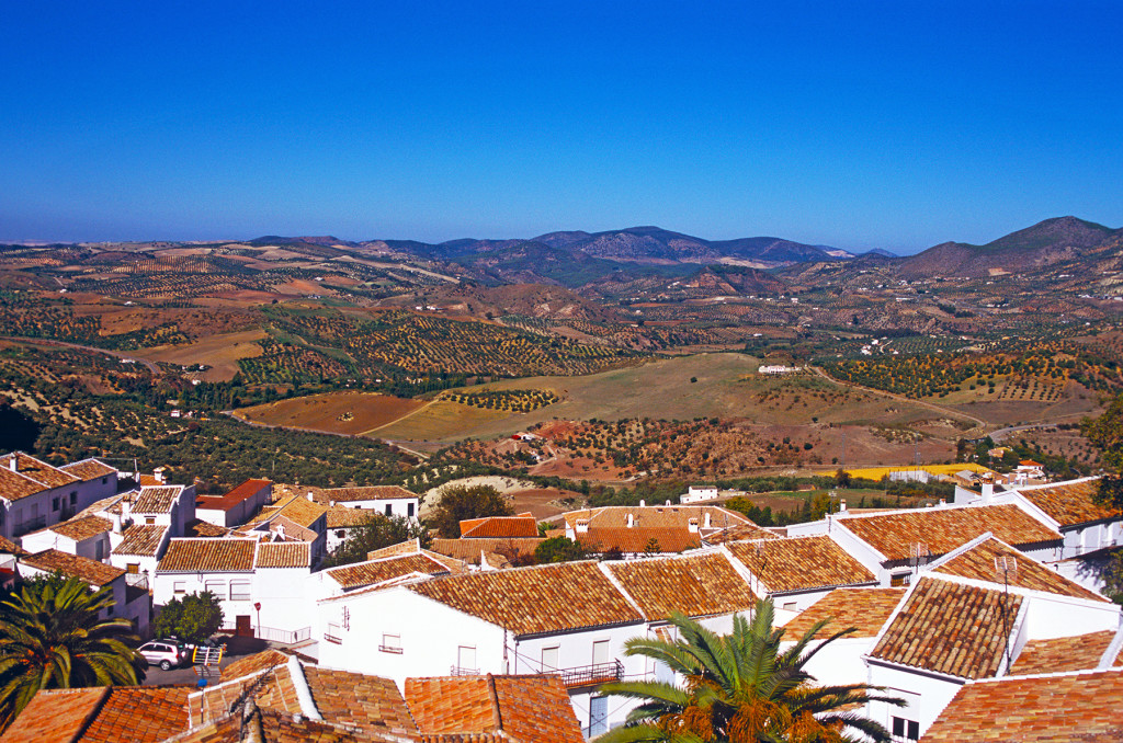 View of the hills surrounding Zahara de la Sierra, Andalucia, Spain