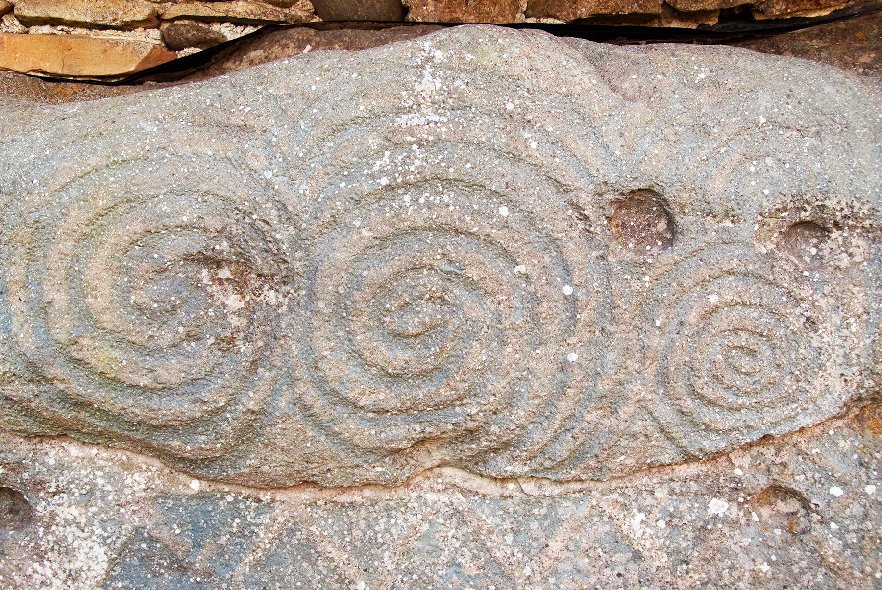 Spirals carved into stone