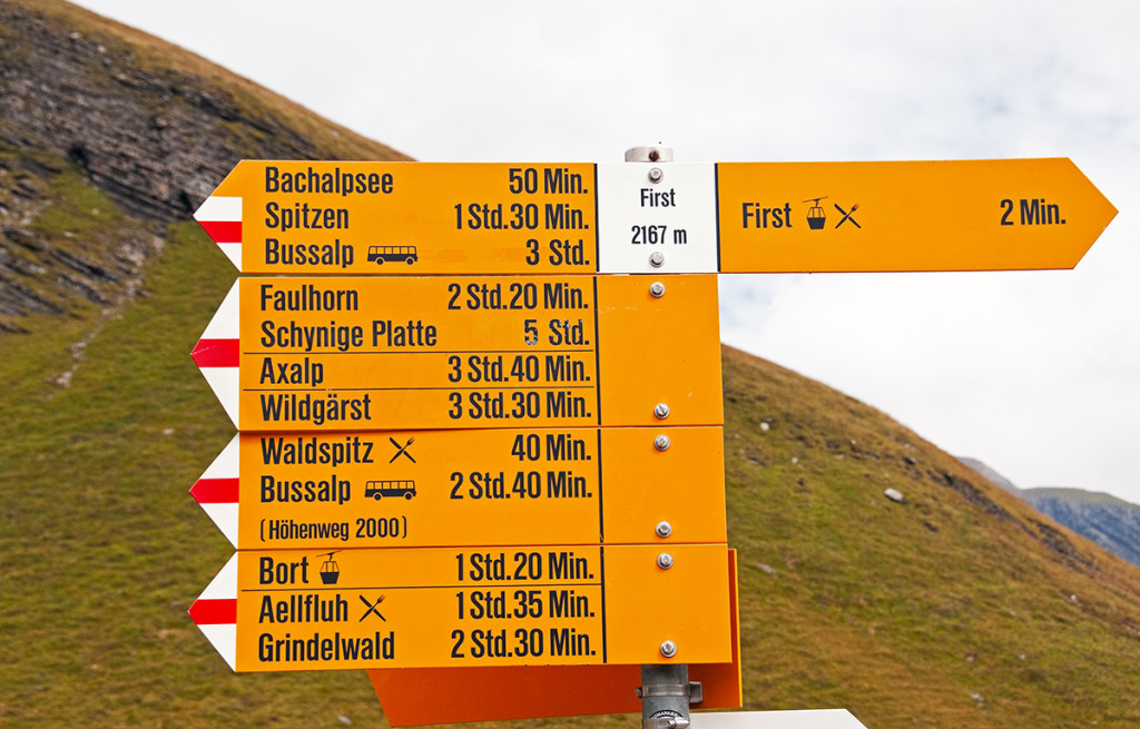 sign in Swiss Alps