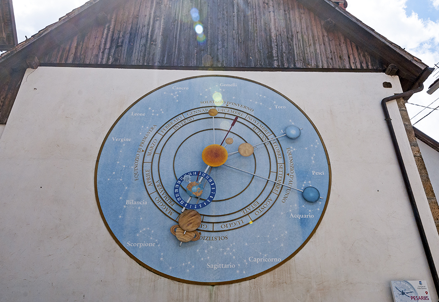 Clock with planets