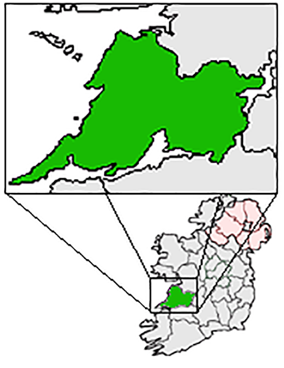 Ireland Map County Clare Magnified 