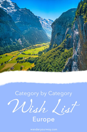 Europe Wish List Category pod 3 Europe Wish List