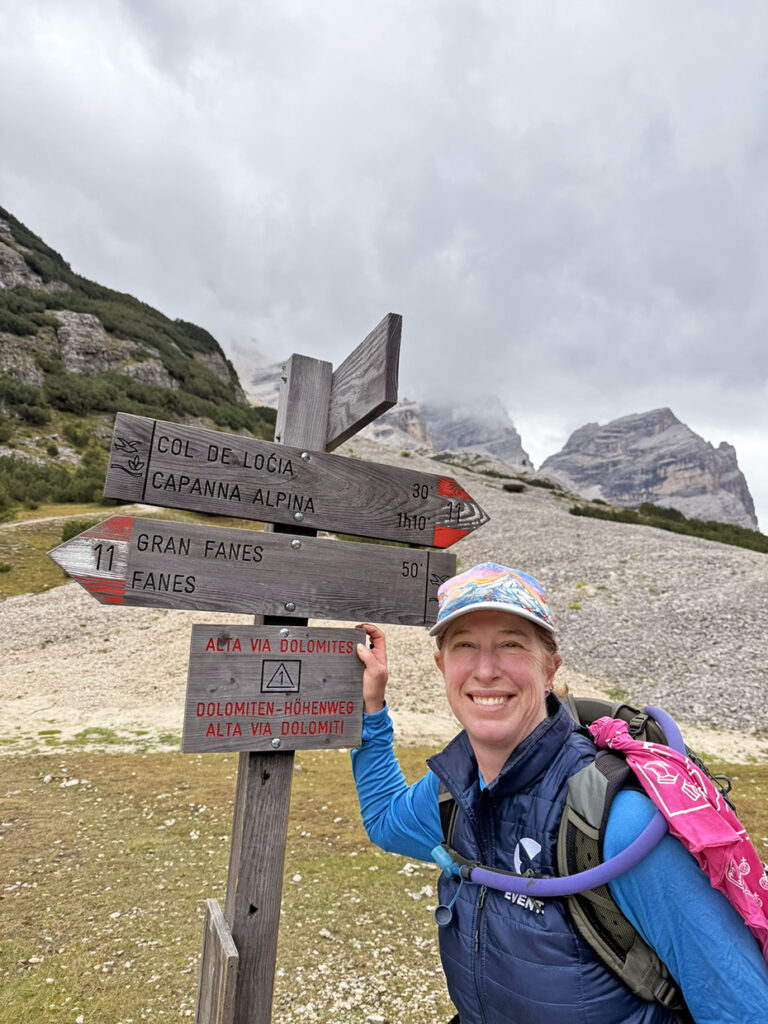Becki Rupp in the Dolomites
