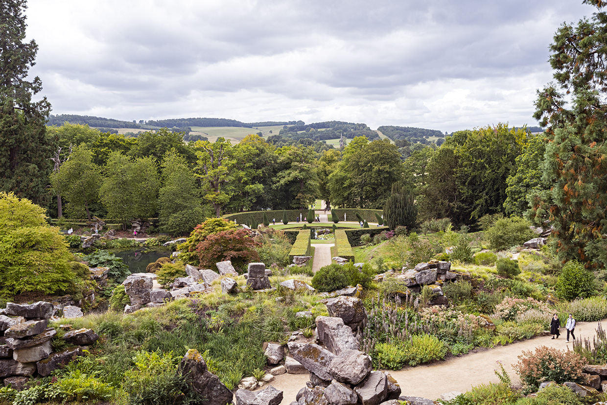 Chatsworth House gardens view