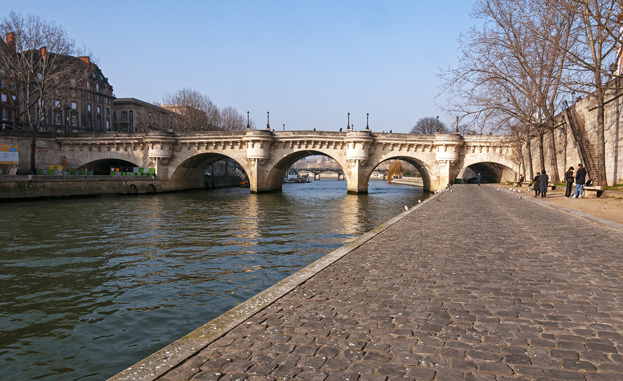 Pont Neuf and Seine River in Paris France River Seine, Paris, France.